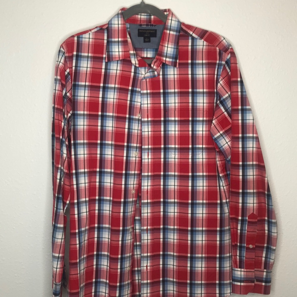 Banana Republic, slim fit size Large checkered red
